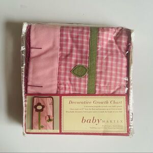 BABY MARTEX BLOSSOMS GROWTH CHART NURSERY DECOR FLOWER BUTTERFLY PLAID PINK/WINE